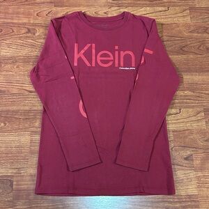 Calvin Klein Burgundy Long Sleeve Tee